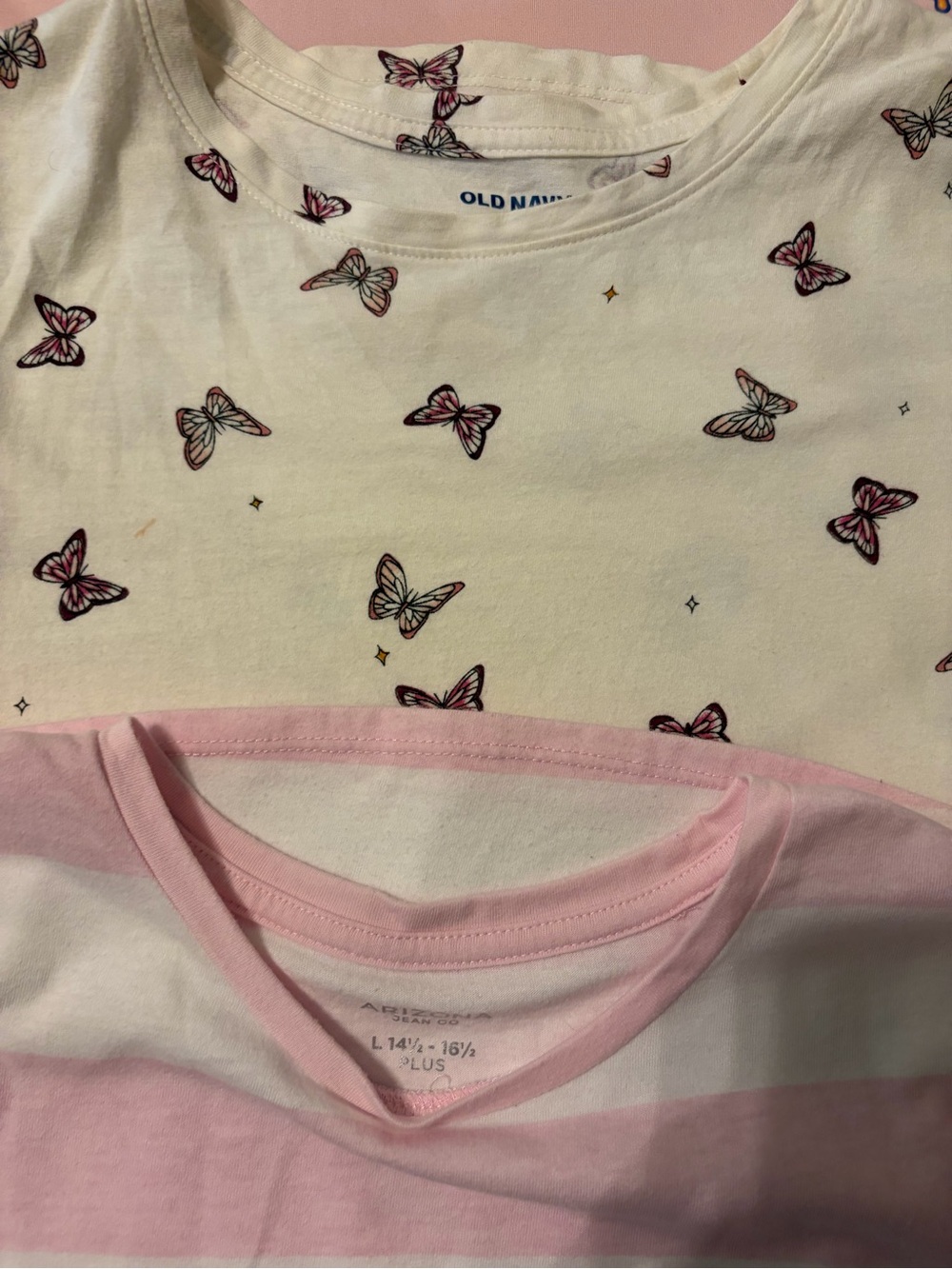 Girls' Graphic & Pattern Tee Bundle - Pink, White, Aqua, Burgundy Size 14/16 - Picture 6 of 6